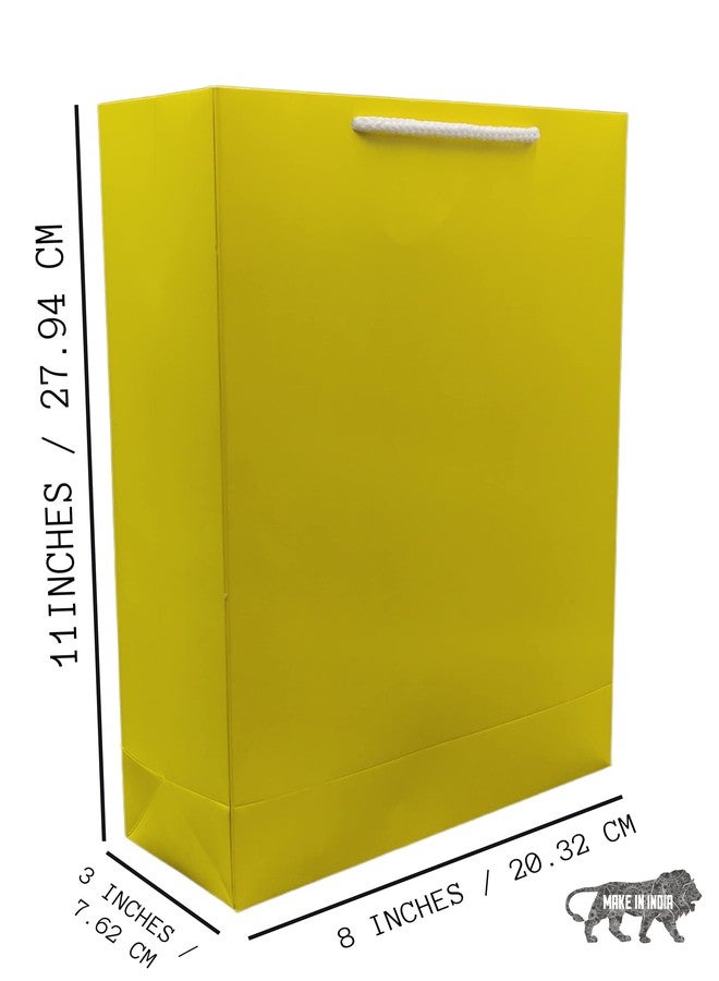 ارو أكياس ورقية من آرو، أكياس هدايا للمناسبات المختلفة، حفلات الزفاف، أعياد الميلاد، هدايا الأعياد - أصفر (28 سم × 20 سم × 7.5 سم، عبوة من 20 كيسًا) - Image 4